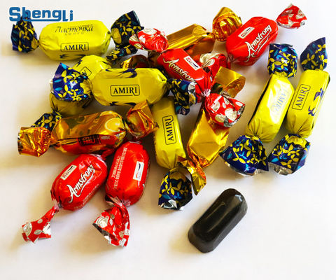 Máquina de embalagem de chocolate de doces de dobragem dupla a motor elétrico para linha de embalagem de doces