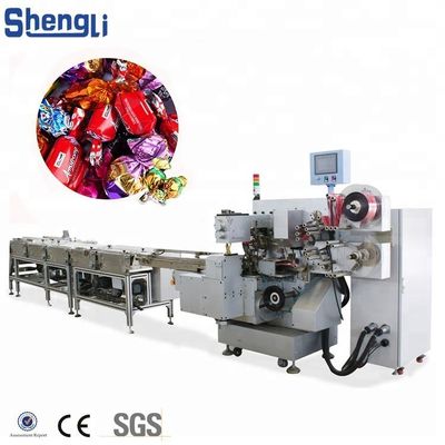 Máquina de embalagem de chocolate de doces de dobragem dupla a motor elétrico para linha de embalagem de doces