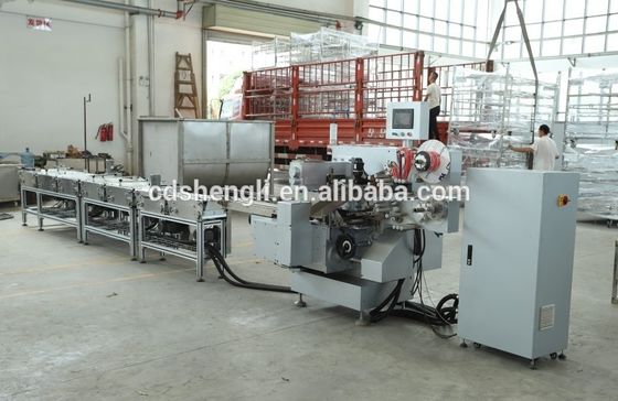 Máquina de embalagem de chocolate de doces de dobragem dupla a motor elétrico para linha de embalagem de doces
