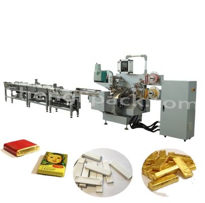 Tipo de embalagem de filme Máquina de embalagem de chocolate quadrada automática completa