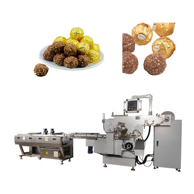Máquina de embalagem automática para linha de fabricação de bolas de wafer de chocolate totalmente automática