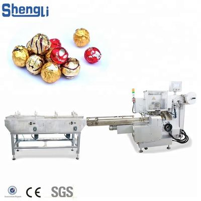 Máquina de embalagem automática para linha de fabricação de bolas de wafer de chocolate totalmente automática