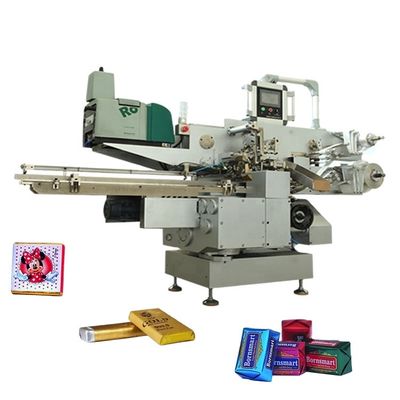 Máquina de embalagem horizontal de papel de barra de chocolate com fluxo automático controlado por tela sensível ao toque